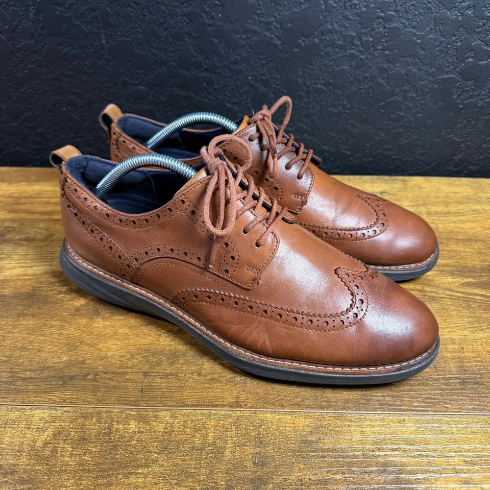 Cole Haan OriginalGrand C26385 British Tan Leather Wingtip Oxford Mens Size 10M